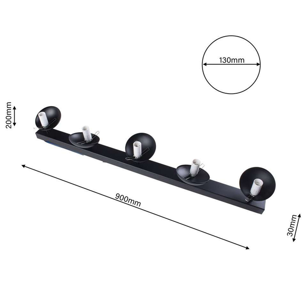 Lampa sufitowa SFERA MLP8859 metalowa na listwie kule balls czarne białe