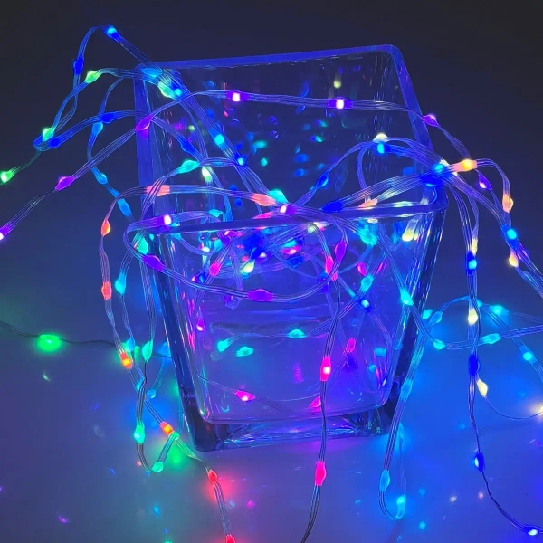 Łańcuch świąteczny girlanda 324405 LED 10W RGB USB z pilotem przezroczysty