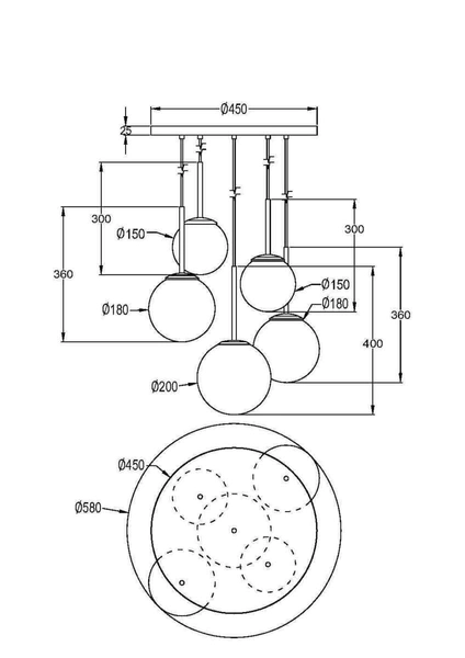 Salonowa lampa wisząca Basic form MOD321PL-05G1 Maytoni balls złota