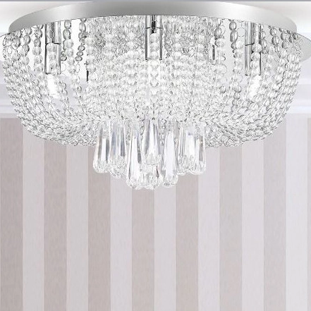 Kryształowy plafon Sensi 19157L srebrna lampa nasufitowa salonowa