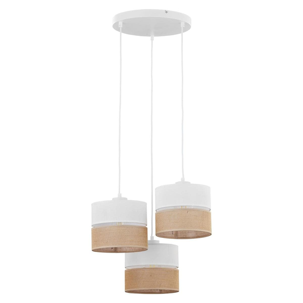 Kaskada lampa wisząca tuby Linobianco 6575 TK Lighting juta biała brązowa