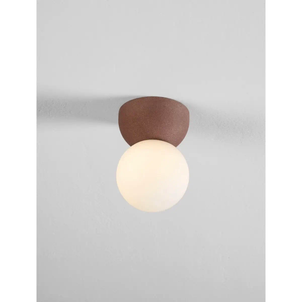 Minimalistyczna szklana sufitowa lampa TROSILA LE45295 czerwona