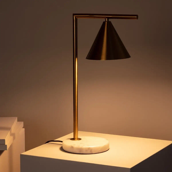 Stołowa lampa Libro ABR-LSV-E27 Abruzzo regulacja marmur złoty