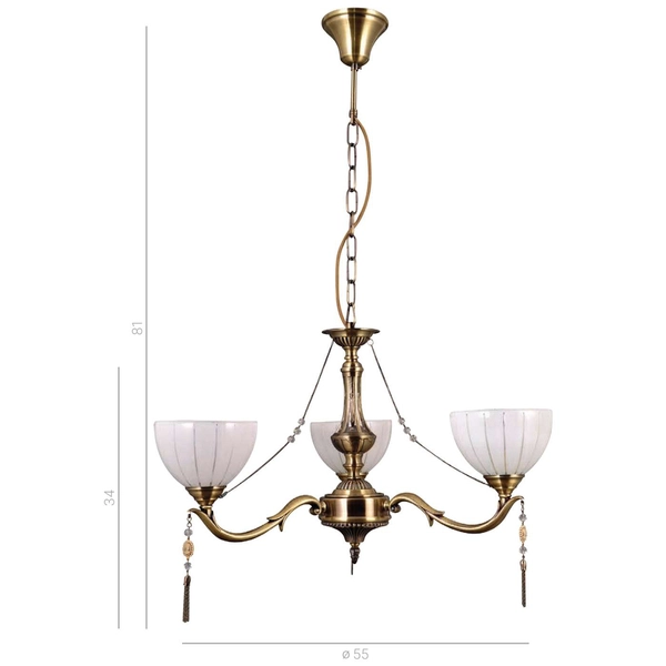 Żyrandol LAMPA wisząca BAXIO MD38445-3 Italux klasyczna OPRAWA biała złota