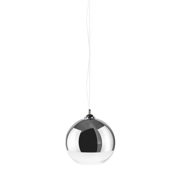 Kulista lampa wisząca Silver Ball do przedpokoju chrom