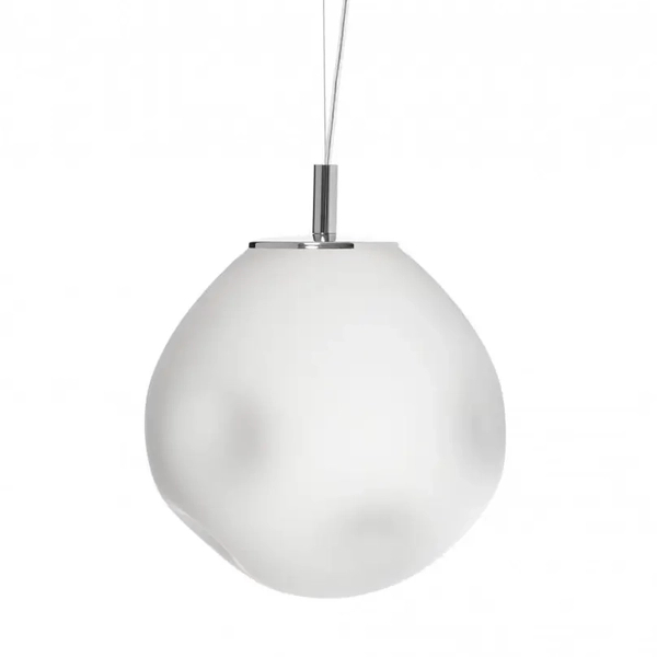 Zwisająca lampa nad stół Cloe 11066103 Kaspa do salonu biała chrom