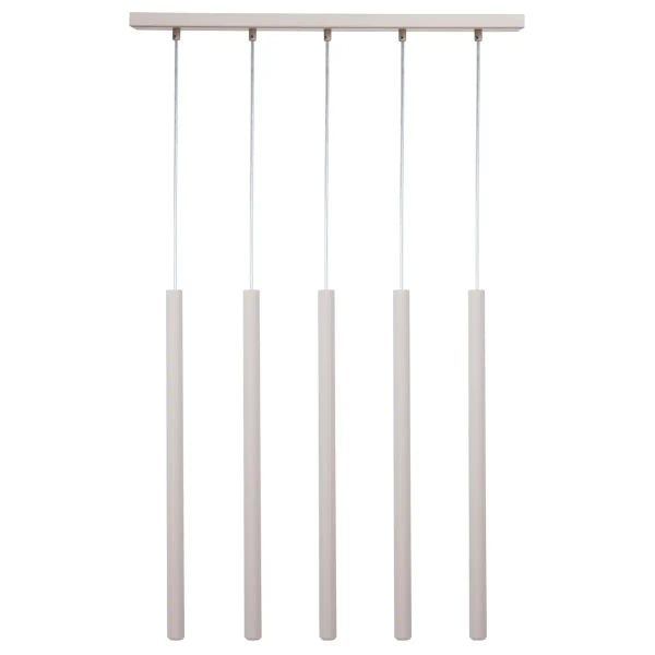 Zwisająca lampa do kuchni Sopel 5 41456 tubki szare beżowe
