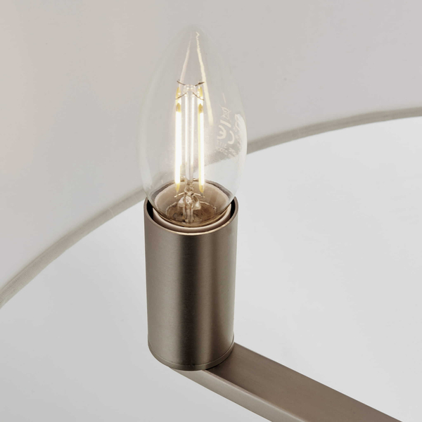 Materiałowa lampa wisząca Daley 60241 Endon abażur metal srebrny biały