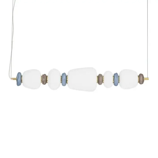 Wisząca lampa nad wyspę FELANZO LE45243 LED 28W 3000K biała złota niebieska