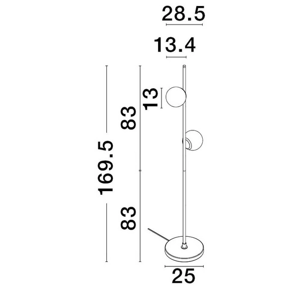 Podłogowa lampa do salonu Abala LE43312 LED 16W 3000K szklana biała czarna