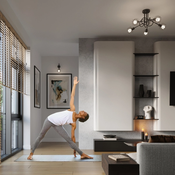 Żyrandol druciany Beluci SL.1119 Sollux loft z regulacją czarny