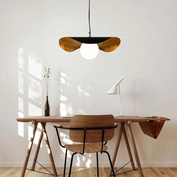 Wisząca lampa ENZO ST-F22020601-D80 black szklana kula czarny złoty