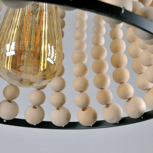 Klasyczna lampa wisząca nad stół BRENA 316752 czarny brązowy