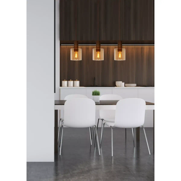 Lampa zwis nad wyspę TOLEDO 74405/03/62 Lucide miedziana bursztynowa