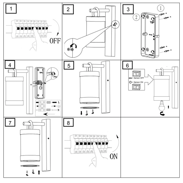Kinkiet na elewację CUSTYRA DL124204160 z czujnikiem zmierzchu miedź