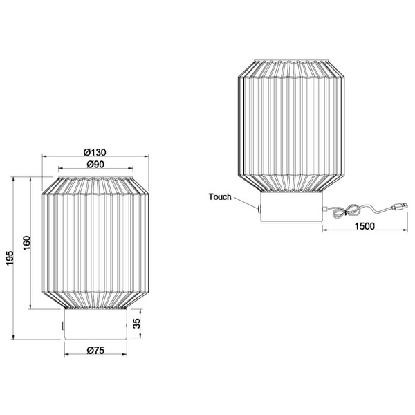Nocna lampka Lord R57761113 LED 2W 3000K ładownie USB czarna bursztynowa