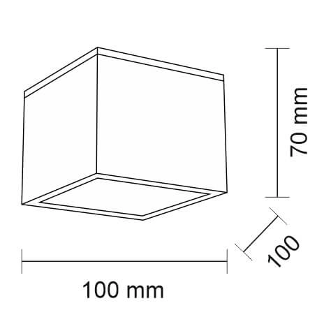 Natynkowa LAMPA sufitowa SUWA 1175 Shilo metalowa OPRAWA kwadratowa downlight kostka cube czarna