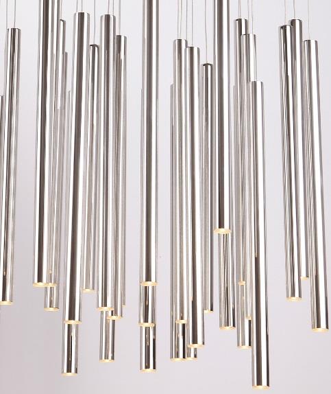 LAMPA wisząca ORGANIC P0175D Maxlight metalowa OPRAWA tuby LED 45W 3000K zwis sople chrom