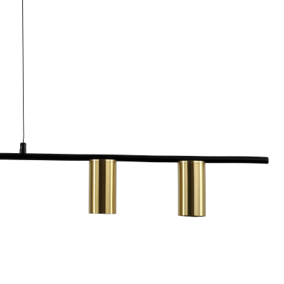 Wisząca lampa do sypialni ARIZONA LP-074/4PL BK/GD złote tuby na listwie zwis
