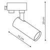 Regulowana lampa Ice do systemu fazowego 3-fazowego czarna