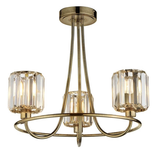 Sufitowa lampa szklana Berenice 107801 mosiądz przezroczysty