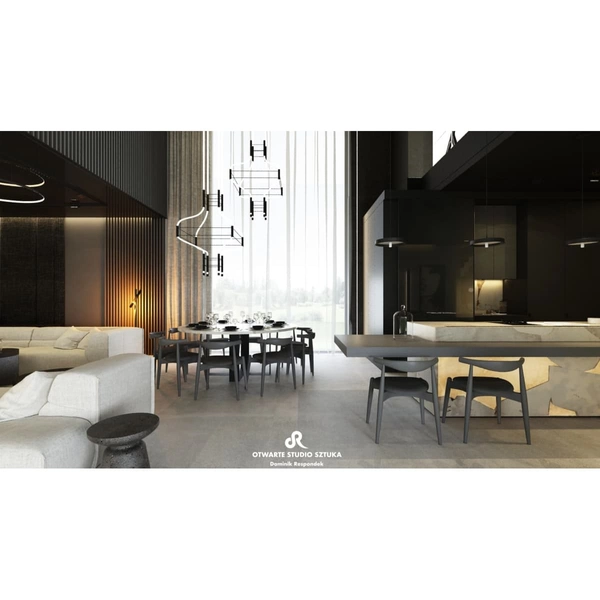 Futurystyczna lampa salonowa ALHA 9055 Shilo LED 72W 3000K czarna