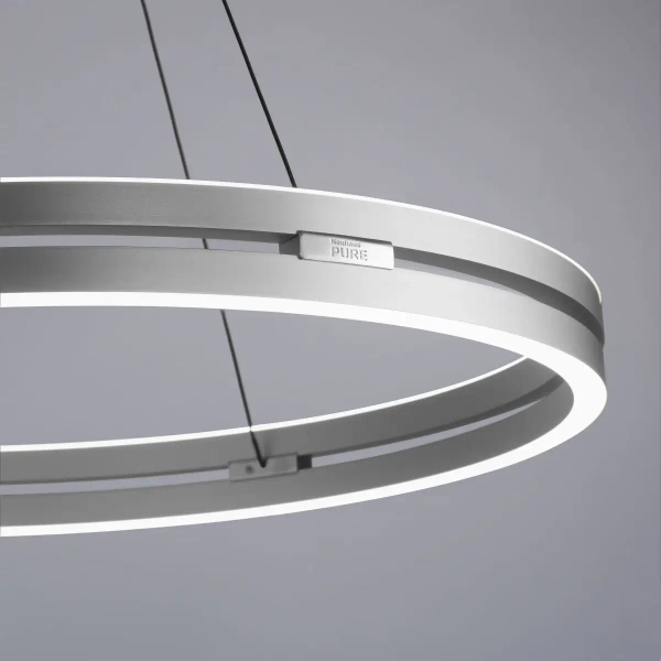 Lampa wisząca PUREE-LOOP srebrna pierścieniowa LED 53W 2700-5000K ring zmienna barwa 2551-95