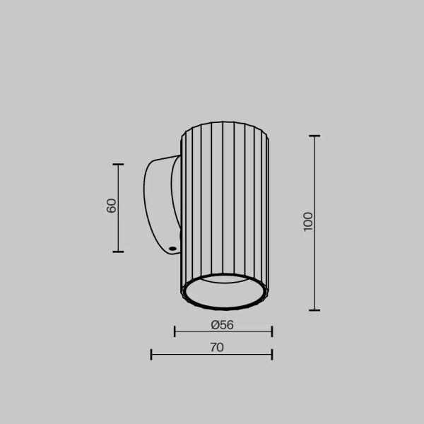 Ścienna lampa podłużna Calipso C106WL-01-GU10-B tuba czarna