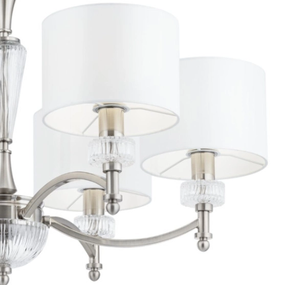 LAMPA wisząca ALICANTE MOD014CL-06N Maytoni abażurowa OPRAWA zwis glamour nikiel