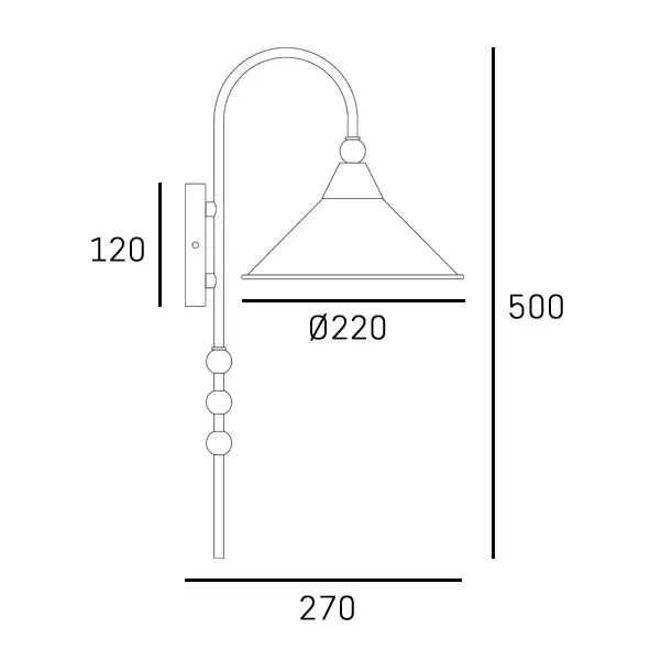 Metalowa lampa ścienna Ashford W01562AU do gabinetu złota