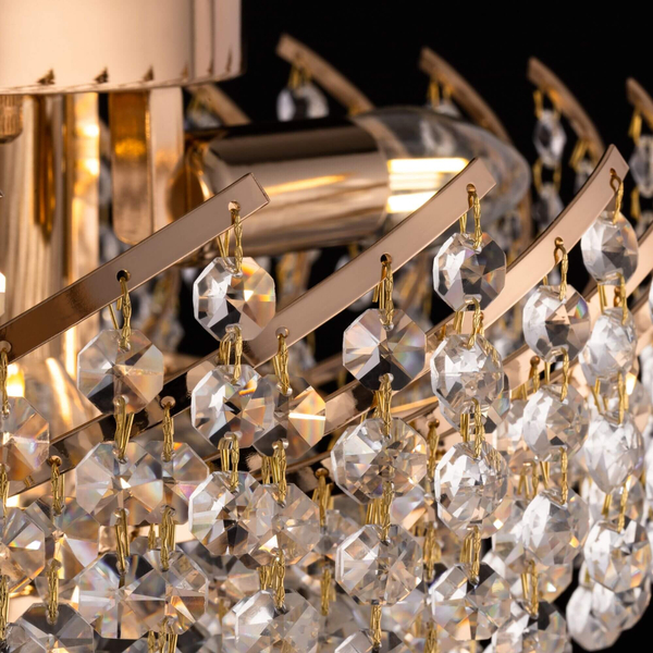 Sufitowa LAMPA glamour KAROLINA DIA120-06-G Maytoni kryształowa OPRAWA plafoniera okrągła pałacowa złota
