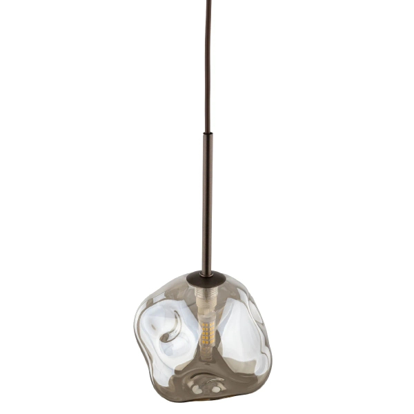 Wisząca lampa glamour Lava 11025 kula do sypialni brązowa bursztynowa