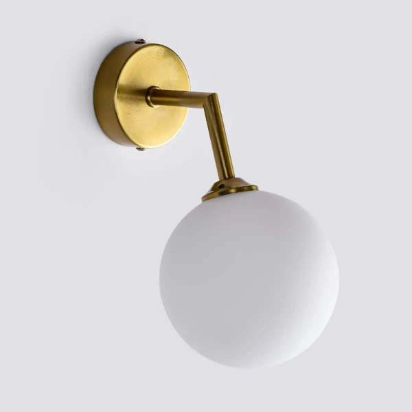 Kinkiet LAMPA ścienna DORADO LP-002/1W Light prestige loftowa OPRAWA szklana kula miedziana biała