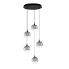 Szklana lampa wisząca LURVELA LE45130 LED 20W 3000K szara czarna