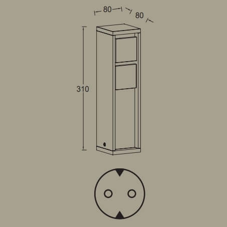 Zasilający słupek MAINS 9702201012 Lutec IP54 zewnętrzny metalowy czarny