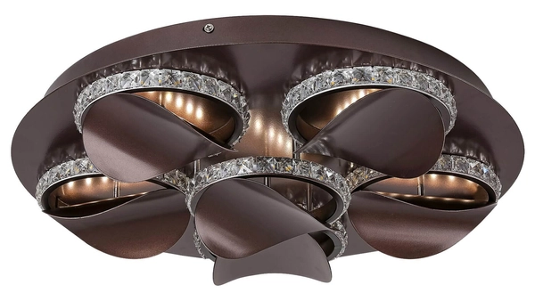 Glamour LAMPA plafon CAPRIANA 5051 Rabalux sufitowa OPRAWA metalowa LED 36W 4000K plafoniera pierścienie z kryształkami brązowe