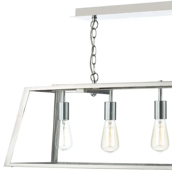 Szklana wisząca lampa Academy ACA0544 metalowa na łańcuchu srebrna