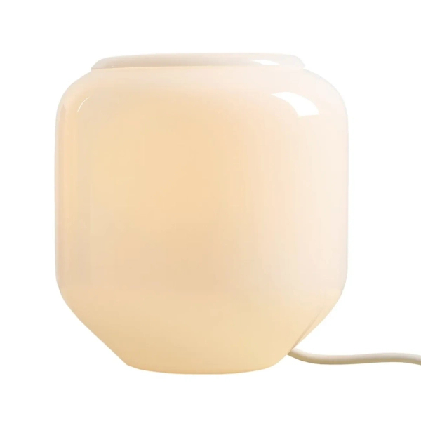 Biała lampka nocna FLASK  1xE27 ze szkła na stolik do sypialni 8500B20_S