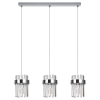 Kryształowa lampa wisząca Vetro LP-2910/3L CH do salonu chrom przezroczysta