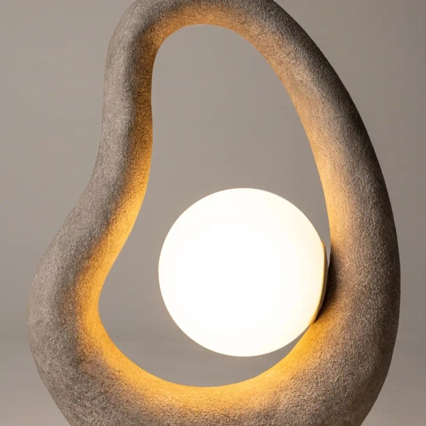 Designerska lampa stołowa Opus MOD380TL-01GR na komodę szara