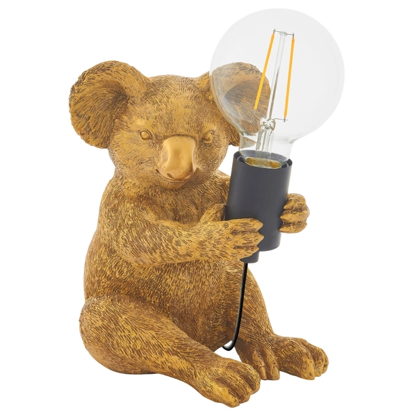 Stołowa lampa koala L&-195082 Light& hampton do sypialni złota czarna