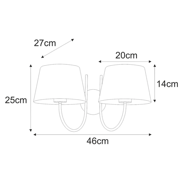 Lampa ścienna Sasto K-4338 z abażurami czarna złota
