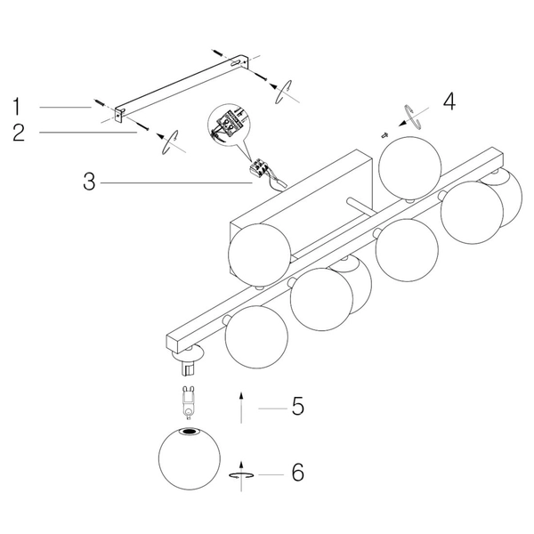 Kinkiet LAMPA ścienna DALLAS MOD547WL-09G Maytoni modernistyczna OPRAWA szklane kule balls złote
