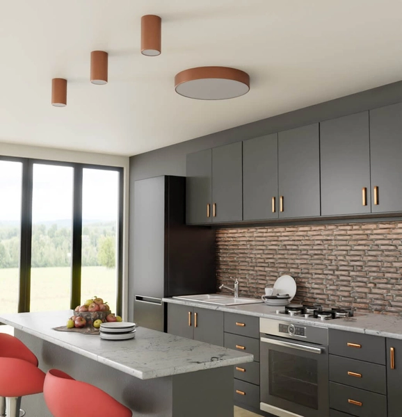 Jadalniana lampa sufitowa 137623621016 miedziany plafon z sensorem ruchu