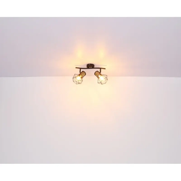 Sufitowa lampa druciana Priska 54017-2M czarna złota