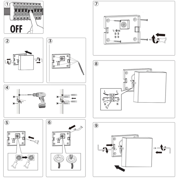 Ścienna LAMPA zewnętrzna GEMINI XF 5104002012 Lutec kinkiet OPRAWA metalowa LED 9W 3000K kwadratowa IP54 czarna