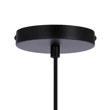 Czarna lampa wisząca Cordel szklana kula frame do sypialni