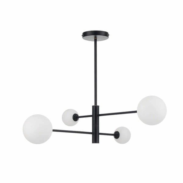 Lampa sufitowa DORADO LP-002/4P BK Light Prestige loftowa oprawa metalowa molekuły szklane kule czarne białe