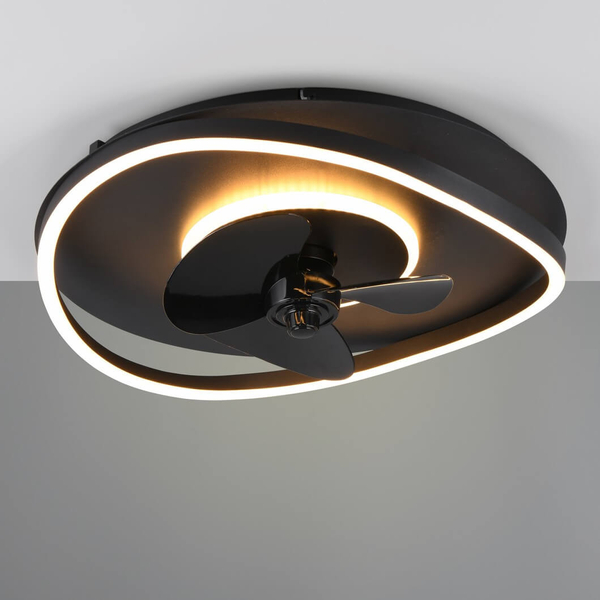 Sufitowa lampa z wentylatorem Sortland R67393132 LED 36W 2700-6500K czarna