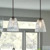 Szklana wisząca lampa Windsor 1xE27 czarna do salonu przezroczysta fasetowana ELS-WINDSOR-P-BLK
